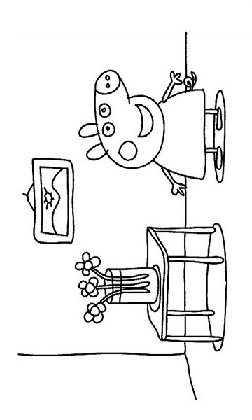 kolorowanka Świnka Peppa malowanka do wydruku z bajki dla dzieci, do pokolorowania kredkami, obrazek nr 23